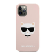 Maska za iPhone 12 Pro Max (67) pink Karl Lagerfeld Silicone Cat - KLHCP12LSLCHLP