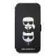 Maska za iPhone 12 Pro Max na preklop Karl Lagerfeld Karl Flip crna - KLFLBKP12LSAKICKCBK