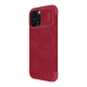 Maska za iPhone 14 Pro na preklop Nillkin Qin Pro crvena - 057429