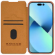 Maska za iPhone 15 Plus braon na preklop Nillkin Qin Pro - 605039