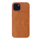 Maska za iPhone 15 Plus braon na preklop Nillkin Qin Pro - 605039