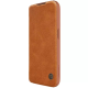 Maska za iPhone 15 Pro Max braon na preklop Nillkin Qin Pro - 605050