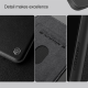 Maska za iPhone 16 Pro (Plain Leather) na preklop Nillkin Qin Prop crna - 513506