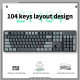mehanička tastatura ZIFRIEND ZT104 belo plava (sivi switch) - 609949