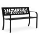 MULTIGARDEN Metalna baštenska klupa 120×50 cm sa dekorativnim naslonom, crna - - EP3003403