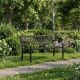 MULTIGARDEN Metalna baštenska klupa 120×50 cm sa dekorativnim naslonom, crna - - EP3003403
