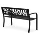 MULTIGARDEN Metalna baštenska klupa 120×50 cm sa dekorativnim naslonom, crna - - EP3003403