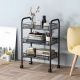 MODERNHOME Metalna mobilna polica za kupatilo sa 3 nivoa i točkićima black - PJJKT0103-03