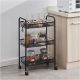 MODERNHOME Metalna mobilna polica za kupatilo sa 3 nivoa i točkićima black - PJJKT0103-03