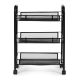 MODERNHOME Metalna mobilna polica za kupatilo sa 3 nivoa i točkićima black - PJJKT0103-03