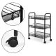 MODERNHOME Metalna mobilna polica za kupatilo sa 3 nivoa i točkićima black - PJJKT0103-03