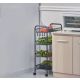 MODERNHOME Metalna mobilna polica za kupatilo sa 4 nivoa i točkićima black - PJJKT0103-04