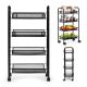 MODERNHOME Metalna mobilna polica za kupatilo sa 4 nivoa i točkićima black - PJJKT0103-04
