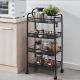 MODERNHOME Metalna mobilna polica za kupatilo sa 4 nivoa i točkićima black - PJJKT0103-04