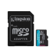 Micro SD kartica Kingston 64GB Canvas GO! Plus Class 10 UHS-I U1 V10 A1 Read up to 100MB/s w/SD adapter - SDCG4-64GB