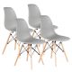 MODERNHOME Milano set 4 stolice svetlo siva - PC-005 LG