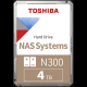 TOSHIBA HDD NAS N300 4TB CMR, 3.5'', 512MB, 7200RPM, SATA, TBW: 180 - MN10ADA400ES