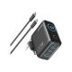 ANKER 100W GaN zidni brzi punjač, 3-porta (2x USB-C i 1x USB-A) sa USB-C M/M kablom, tamno sivi - EP3027954