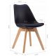 BOLZZ Napoli set 4 stolice black - BOLNAPCHABLCKS