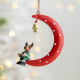 Novogodisnji ukras mesec sa irvasom - 210857
