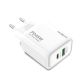 MOXOM Punjač MX-HC178 USB+Type-C QC18W PD45W, bela - P1251