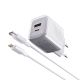 MOXOM Kućni punjač MX-HC206 18W FAST Type C na lightning, siva - P1255
