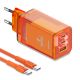 Kućni punjač MOXOM LX-HC824 65W PD Type C na Type C narandzasti - EP2942608