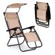 MODERNHOME Podesiva baštenska fotelja sa tendom, bež - ZRL009-R BEIGE