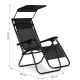 MODERNHOME Podesiva baštenska fotelja sa tendom, crna - ZRL009-R BLACK