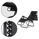 MODERNHOME Podesiva baštenska fotelja sa tendom, crna - ZRL009-R BLACK