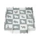 ECO TOYS Podne puzzle sa ogradom 151x151cm Grey&White animals, 36 delova - ECOEVA001