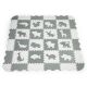 ECO TOYS Podne puzzle sa ogradom 151x151cm Grey&White animals, 36 delova - ECOEVA001