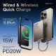 Power Bank Mag Charger 5000mAh PD20W+15W ljubicasti - 615046