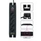 COMMEL Produžni kabl sa 4 utičnice i 2xUSB  HO5VV-F 3G1.5, crna - C380-109
