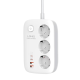 Produzni kabl LDNIO SE3436 3250W EU 3 uticnice + 2xUSB QC 60W, 2xPD 65W, PPS, GaN 2m beli - 219676