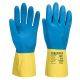 PORTWEST Rukavice A801 Double latex, žuta/plava - 54354
