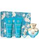 Versace Dylan Turquoise poklon set  ( EDT 100 ml + SG 100 ml + BGel 100 ml + Mini 5 ml ) - QKPGB0010