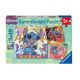 Ravensburger puzzle - Stitch Play the day away - 3x49 delova - RA12001070