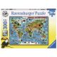 Ravensburger puzzle - Ilistrovana karta sveta- 300 delova - RA13257