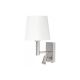 Rabalux Zidna lampa Harvey E27 1x MAX 40 + LED 3W brušeni hrom (6539) - 6539-1