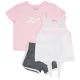 REEBOK set za devojčice šorc i dve majice, roze beli crni - C4596RG