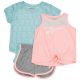 REEBOK set za devojčice šorc i dve majice, tirkizni sivo roze - C4601RG