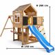 Velika dečija drvena kućica za igru KINDER HOME za dvorište sa toboganom - EP2988385