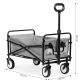 MULTIGARDEN Sklopiva kolica za plažu 48x90cm, siva - TC-005 GREY