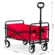 MULTIGARDEN Sklopiva kolica za plažu 48x90cm, crvena - TC-005 RED