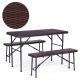 MODERNHOME Baštenski sklopivi set sto 120cm sa klupama Banquet, braon - RAK-120D BROWN