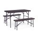 MODERNHOME Baštenski sklopivi set sto 120cm sa klupama Banquet, braon - RAK-120D BROWN