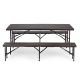 MODERNHOME Baštenski sklopivi set sto 180cm sa klupama Ratan, braon - RZK80B2PCSRBK18