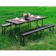 MODERNHOME Baštenski sklopivi set sto 180cm sa klupama Ratan, braon - RZK80B2PCSRBK18