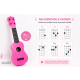EDDY TOYS Dečji ukulele sa najlonskim žicama rozi 40cm - EP3174599